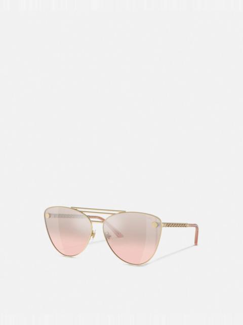 VERSACE Tubular Greca Cat-Eye Sunglasses