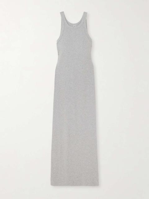 Ribbed organic cotton-blend jersey maxi dress