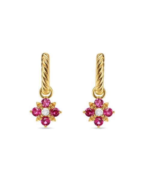 DAVID YURMAN Women's Petite Modern Renaissance Color Drop Earrings in 18K Yellow Gold - Ruby