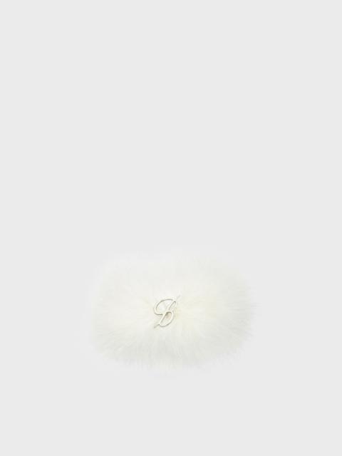 MARABOU FEATHER BRACELET WITH B MONOGRAM IN METAL