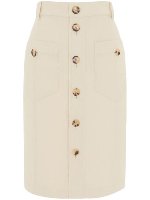 SAINT LAURENT buttoned-up pencil midi skirt