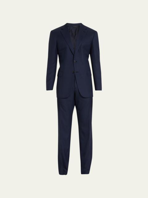 Men's Brun Wool Plaid Suit