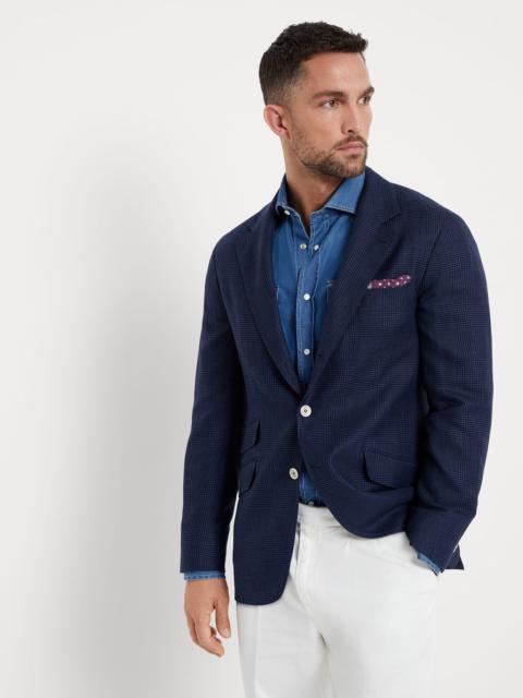 Brunello Cucinelli Wool, linen and silk Prince of Wales deconstructed Cavallo blazer