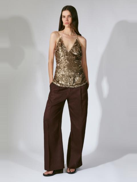 BARDOT Lennon Halter Neck Cami In Soft Gold