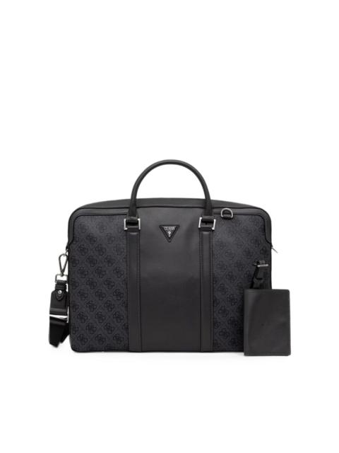 GUESS USA monogram-print logo-plaque holdall