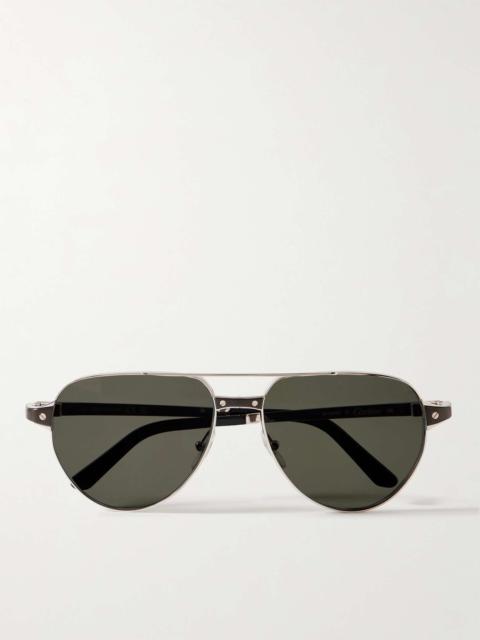 Cartier Aviator-Style Silver-Tone Sunglasses