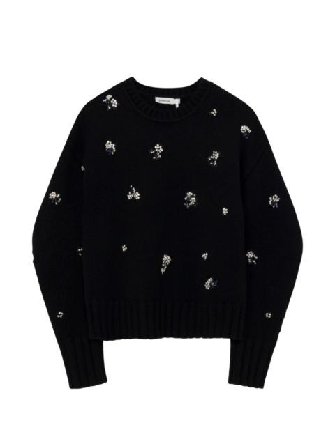SIMKHAI Coraline floral-embellished crew-neck sweater