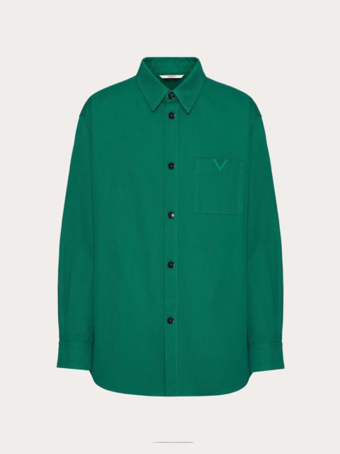 Valentino STRETCH COTTON CANVAS SHIRT JACKET WITH RUBBERIZED