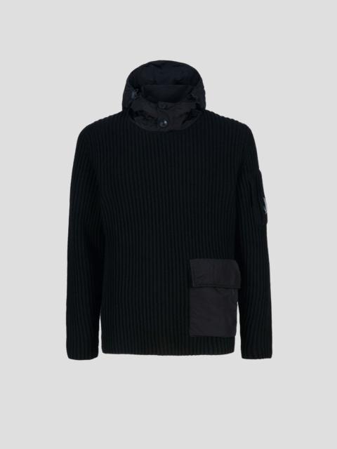 Lambswool Mixed Hooded Knit