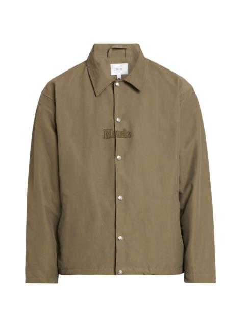 Rhude Men's Logo Cotton-Nylon Ripstop Coach's Jacket - Taupe