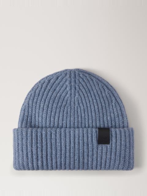 Mulberry Chunky Ribbed Beanie Denim Merino Wool