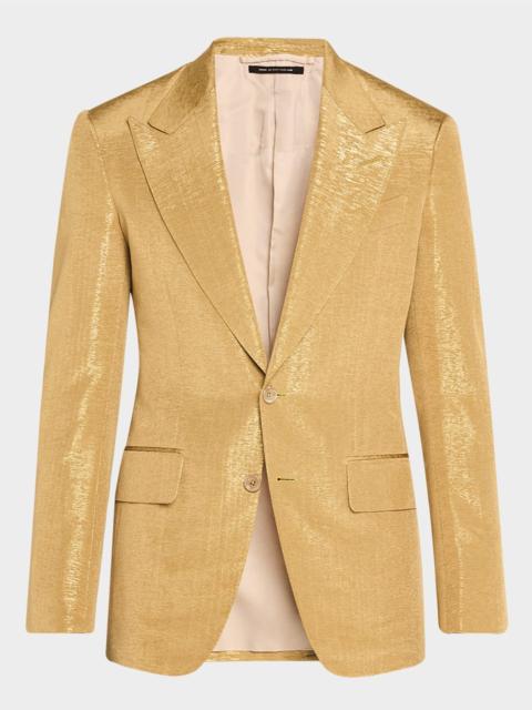 TOM FORD Men's Shelton Metallic Slub Moire Cocktail Jacket