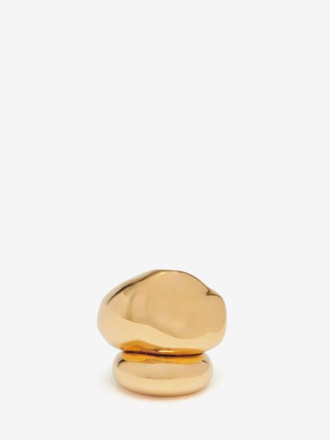 Alexander McQueen Women's Stacked Ring in Antique Gold