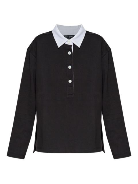 kate spade long-sleeve button rugby polo shirt