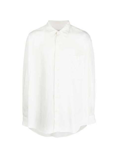 pointed-collar lyocell shirt