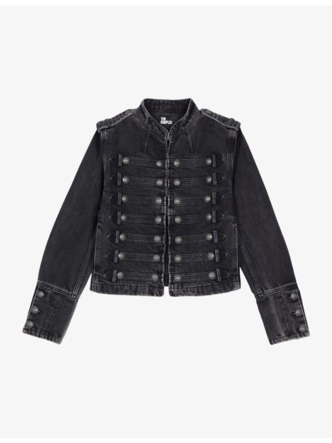 The Kooples Button-embellished slim-fit denim jacket