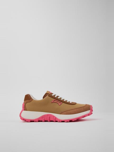 CAMPER Drift Trail Brown Textile and Nubuck Leather Sneakers for Women.