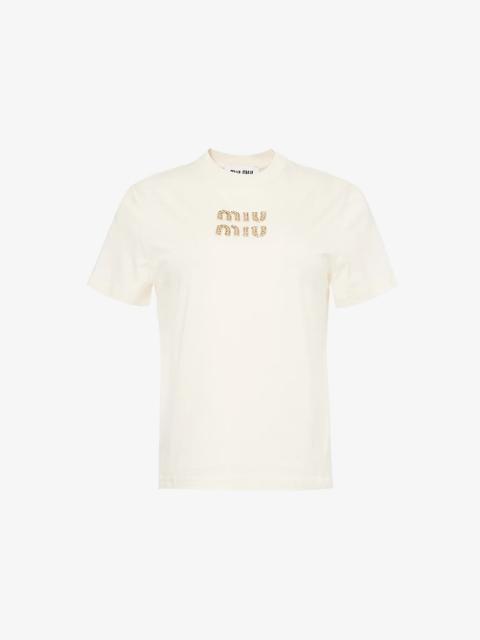 関税込【MIU MIU】COTTON REVERSIBLE T-SHIRT Miu Miu Cotton jersey T-shirt | REVERSIBLE