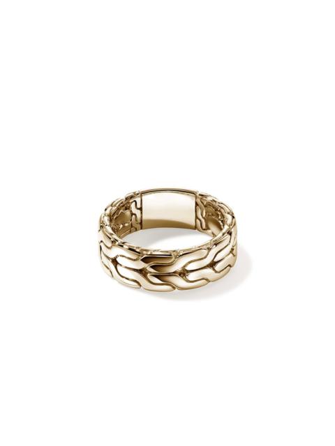 JOHN HARDY Men's Carved Chain Band Ring, Gold, 8MM