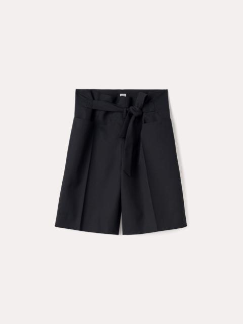 Tie-waist Bermuda shorts black