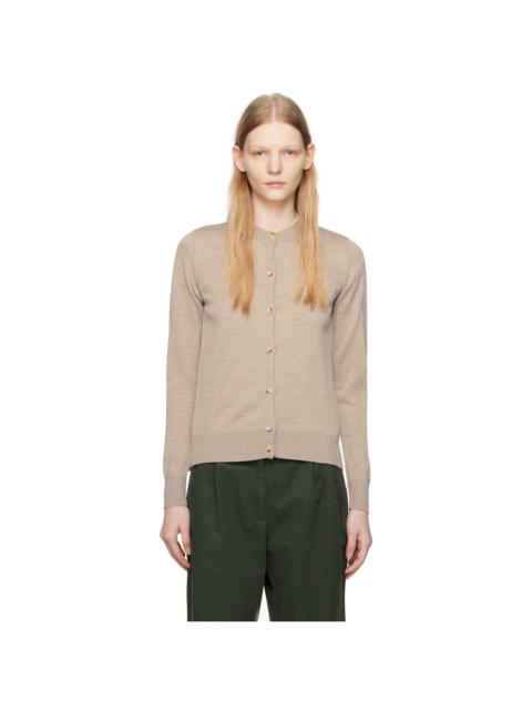 Maison Kitsuné Beige Fox Head Cardigan