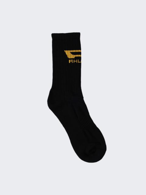 Rhude Campione Logo Sock Black And Yellow