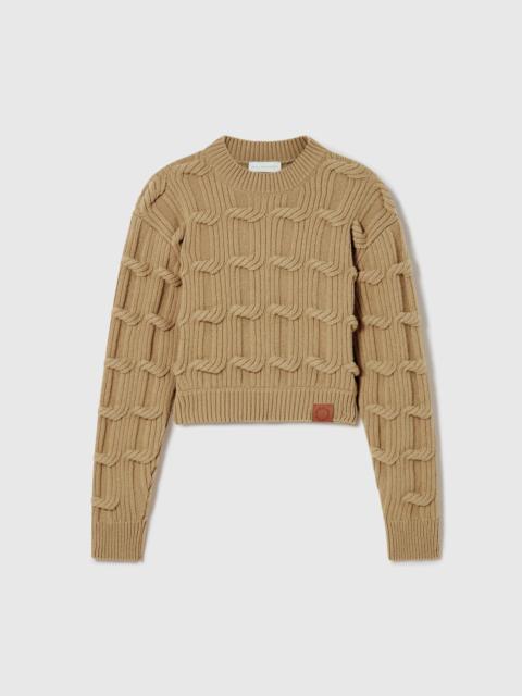 Stella McCartney Falabella Cable-Knit Crewneck Jumper