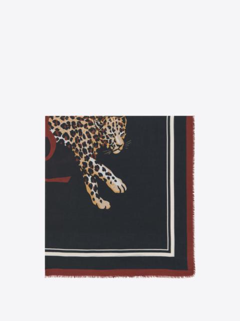 SAINT LAURENT square scarf in modal and cashmere