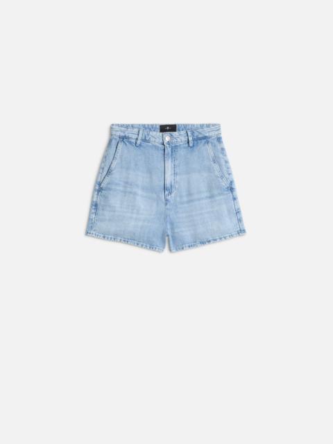 7 For All Mankind TROUSER SHORT in Indigo Linen Iris