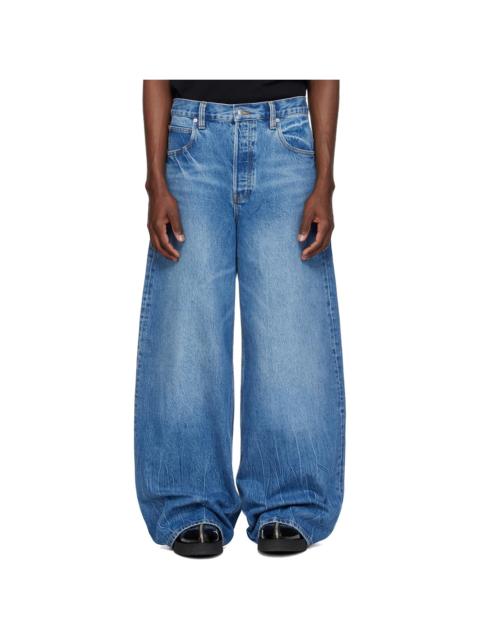 Alexander Wang Blue Surge Low Rise Wide Leg Jeans