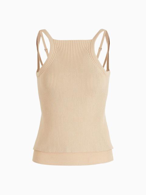 Emporio Armani Sustainability Values Capsule Collection viscose blend rib-knit tank top