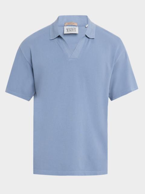 SCOTCH & SODA Men's Cotton Johnny Collar Polo Shirt