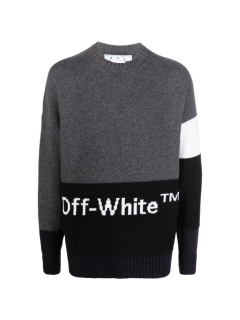 Off-White logo-intarsia jumper