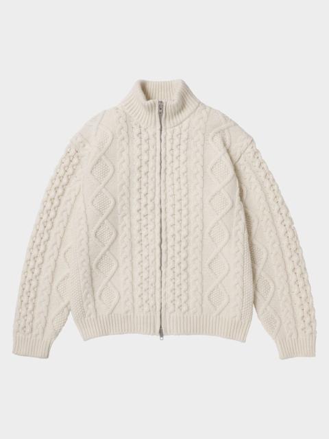 vowels Men's Cable-Knit Zip-Up