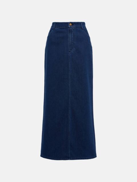 TOVE Sera denim midi skirt