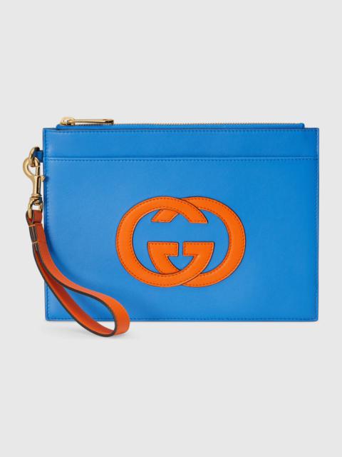 GUCCI Interlocking G leather pouch