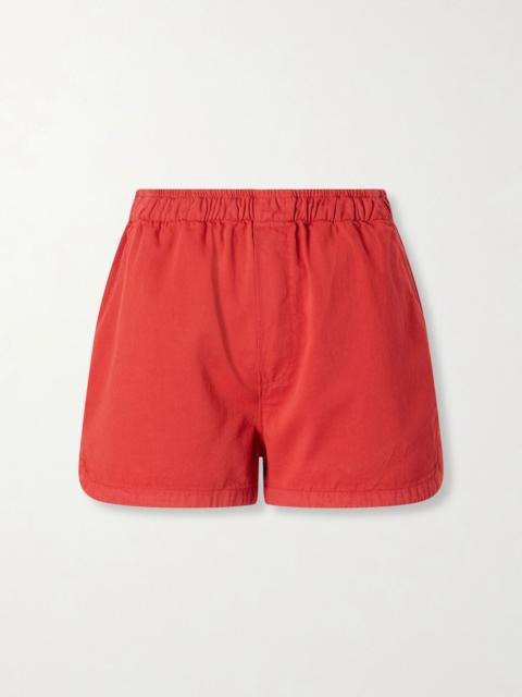 JAMIE HALLER Track cotton-twill shorts Red