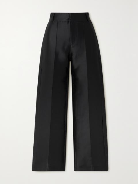 DESTREE Yoshitomo Pleated Faille Wide-leg Pants
