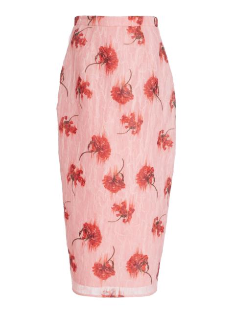 EMILIA WICKSTEAD Lorelei Crinkled Organza Midi Skirt pink