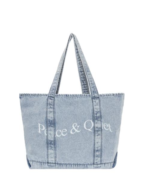 Museum of Peace & Quiet Wordmark Denim Boat Tote Blue Wash