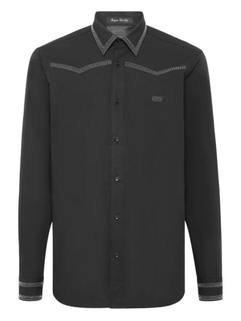 PHILIPP PLEIN stud-embellished cotton shirt