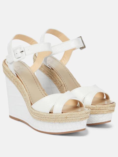 Christian Louboutin Almerio 120 leather espadrille wedges