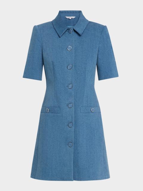VERONICA BEARD Paige Short-Sleeve Denim Mini Dress