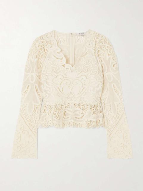 Sea Gianna scalloped guipure lace top Ivory