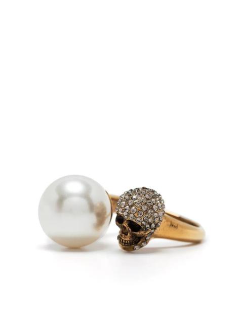 Alexander McQueen Pearl-like skull ring