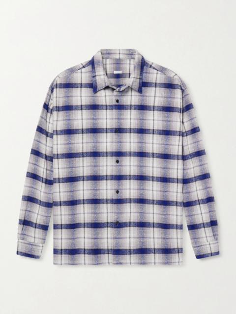 A.PRESSE Checked Cotton and Silk-Blend Twill Shirt