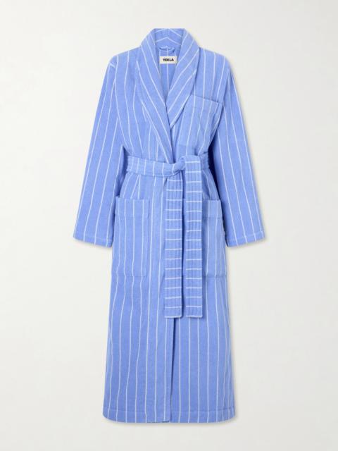 TEKLA Belted Striped Cotton-terry Robe