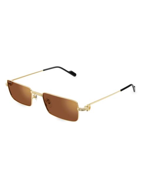 Cartier Men's CT0501S 54MM Rectangular Sunglasses - Brown Multi Gold