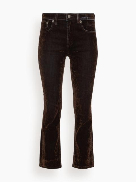 Kick Fit Jean in Flocked Brown