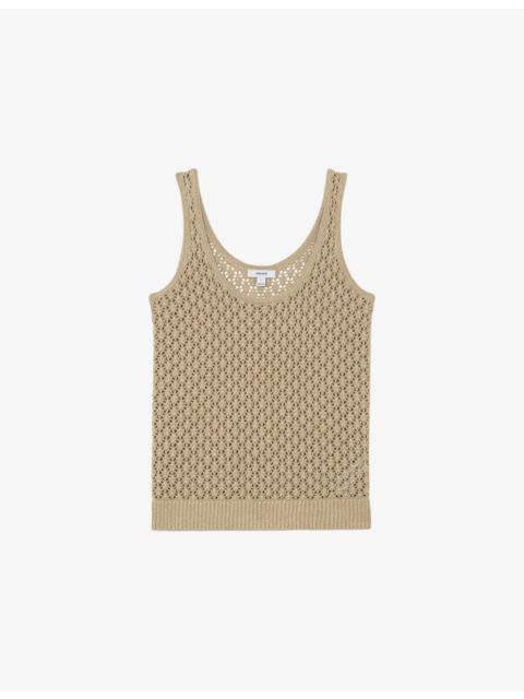 REISS Colette Knitted Linen Vest